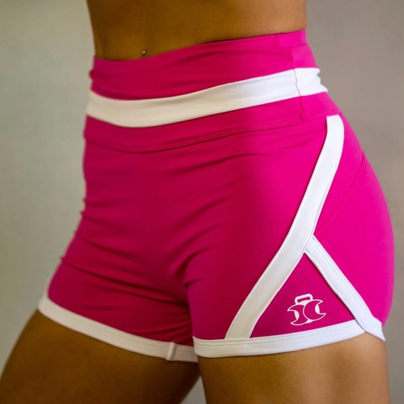 Lunar Body - high waisted retro shorts - neon pink - size LARGE - Picture 2 of 3